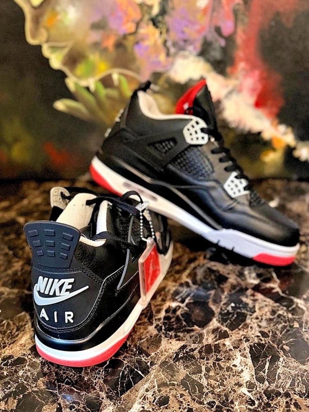 Nike Air Jordan 4 Black & Red Sneakers Like New